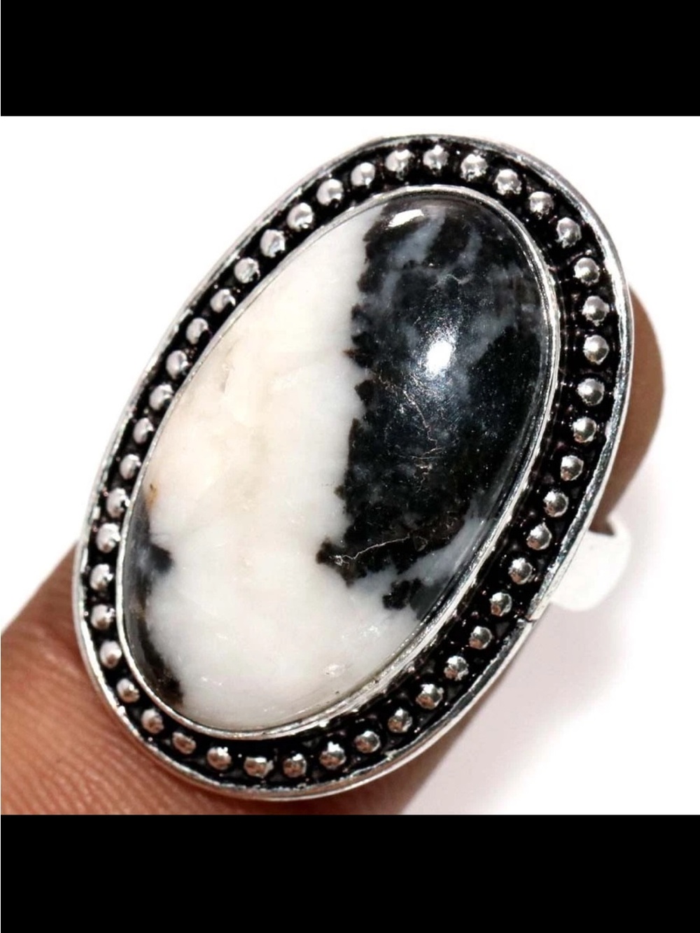 White Buffalo Turquoise Sterling Silver 925 Ring Size 9 - Women’s - Handmade